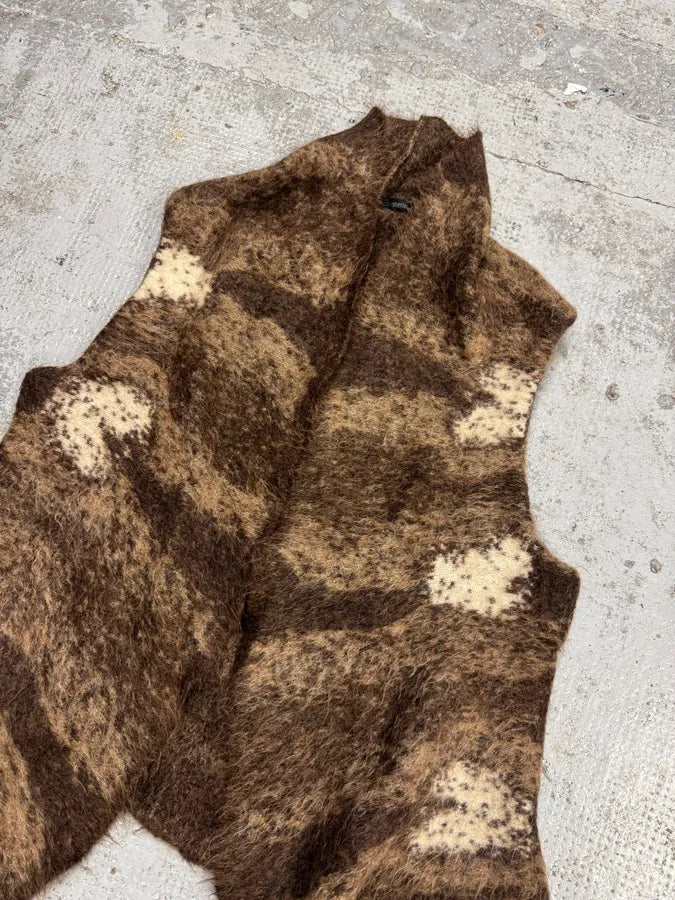 2000s Cavalli Brown White Panther Wool Tank Top aisbzJk 3