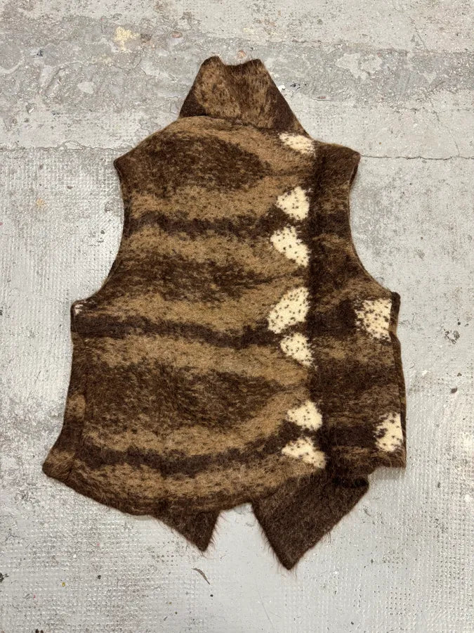 2000s Cavalli Brown White Panther Wool Tank Top aisbzJk 5