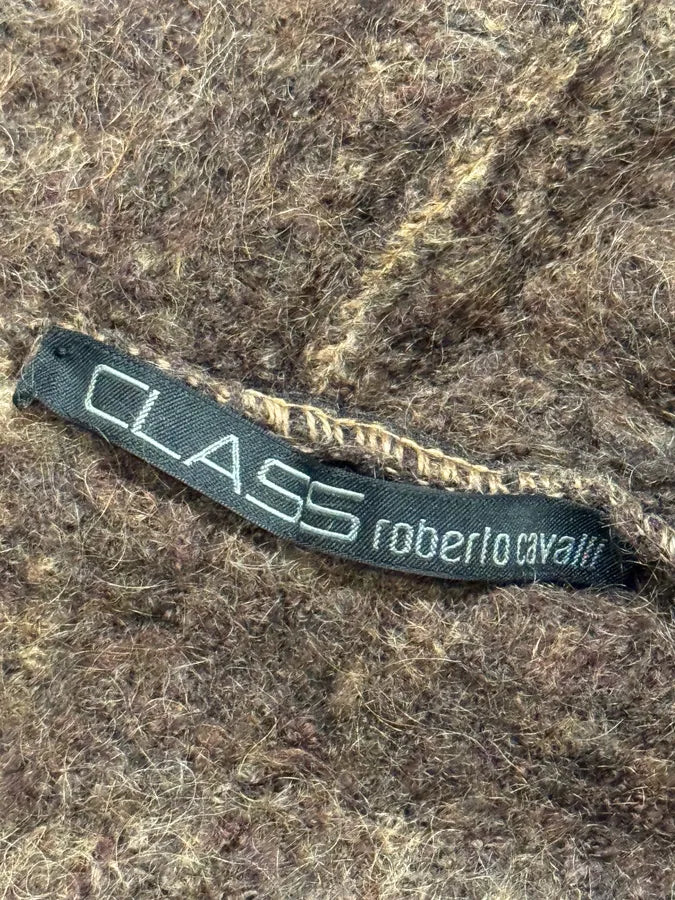 2000s Cavalli Brown White Panther Wool Tank Top aisbzJk 9