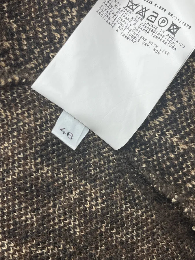 2000s Cavalli Brown Wool Alpaca Floral Removable Fur Collar Cardigan ReRgHiC 11