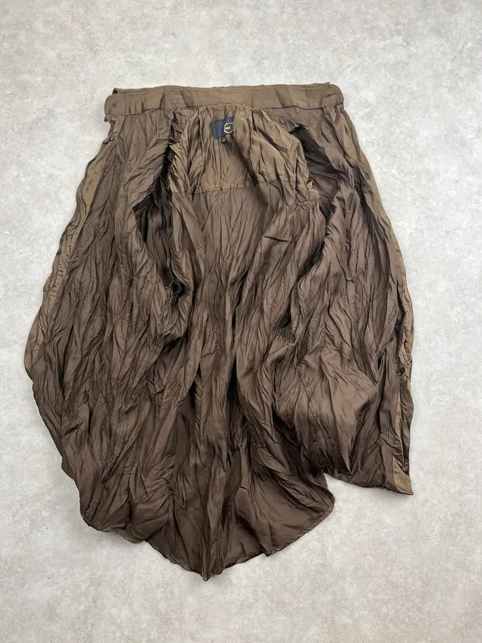2000s Cavalli Brown Wrinkled Shirt ncAPWHl 8
