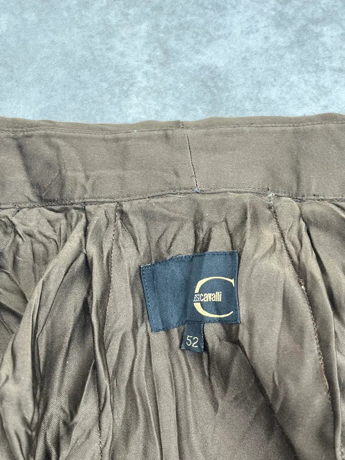 2000s Cavalli Brown Wrinkled Shirt ncAPWHl 11