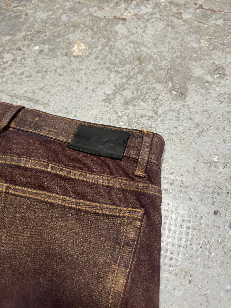 2000s Cavalli Burgundy Eroded Gold Pants (M) CgxOSwS 10
