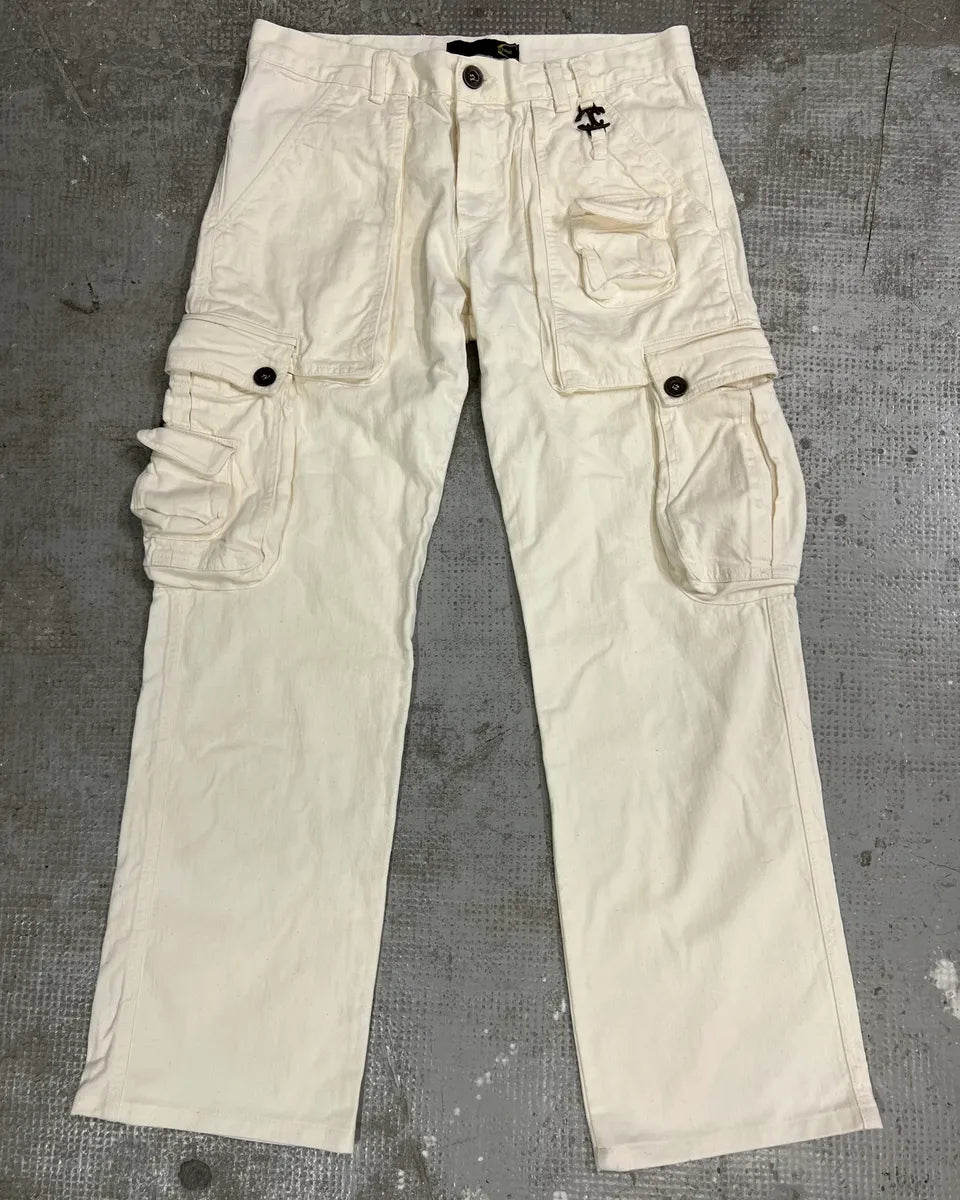 2000s Cavalli Cargo White Pants (M/L) 0