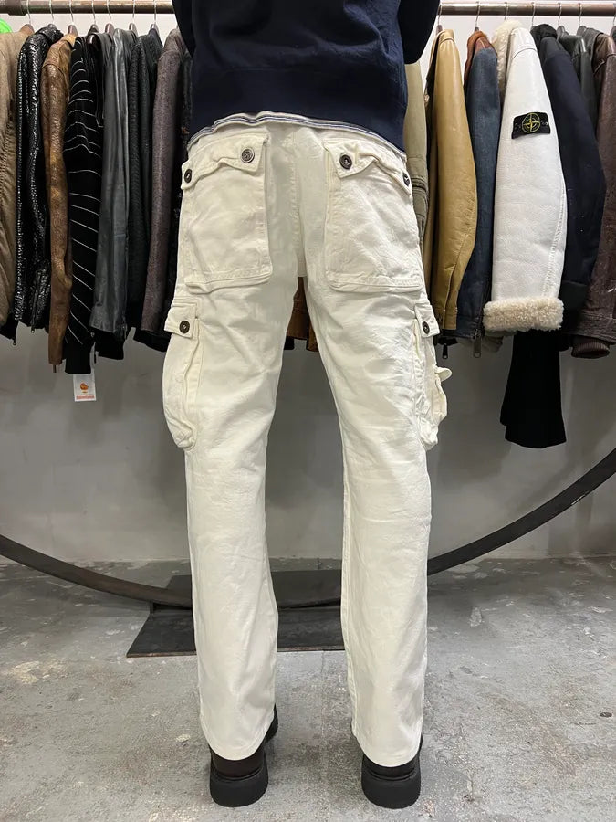2000s Cavalli Cargo White Pants (M/L) 6