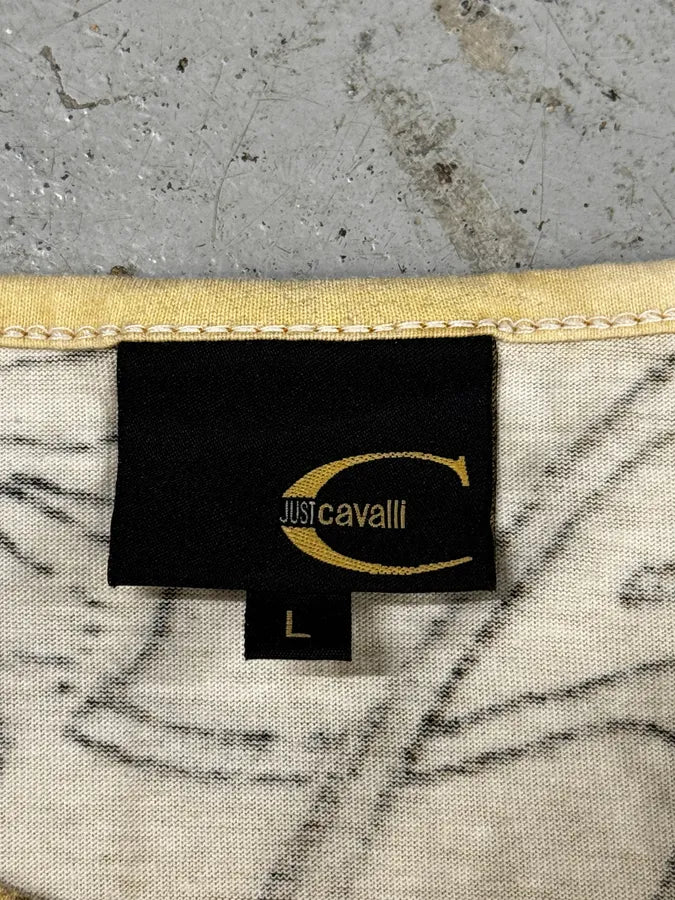 2000s Cavalli Chinese Ink Flowers Beige Longsleeves btzRvyk 7