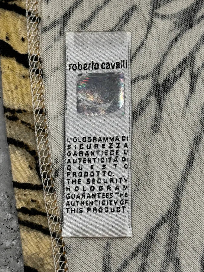 2000s Cavalli Chinese Ink Flowers Beige Longsleeves btzRvyk 6