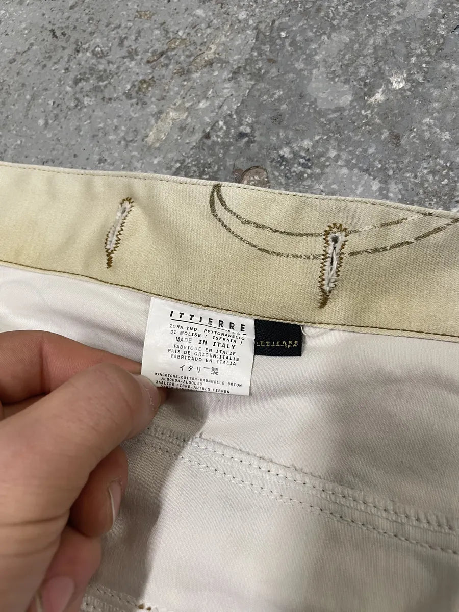 2000s Cavalli Chinese Ink Flowers Cropped Beige Jacket (XS/S) UxBfRLE 9