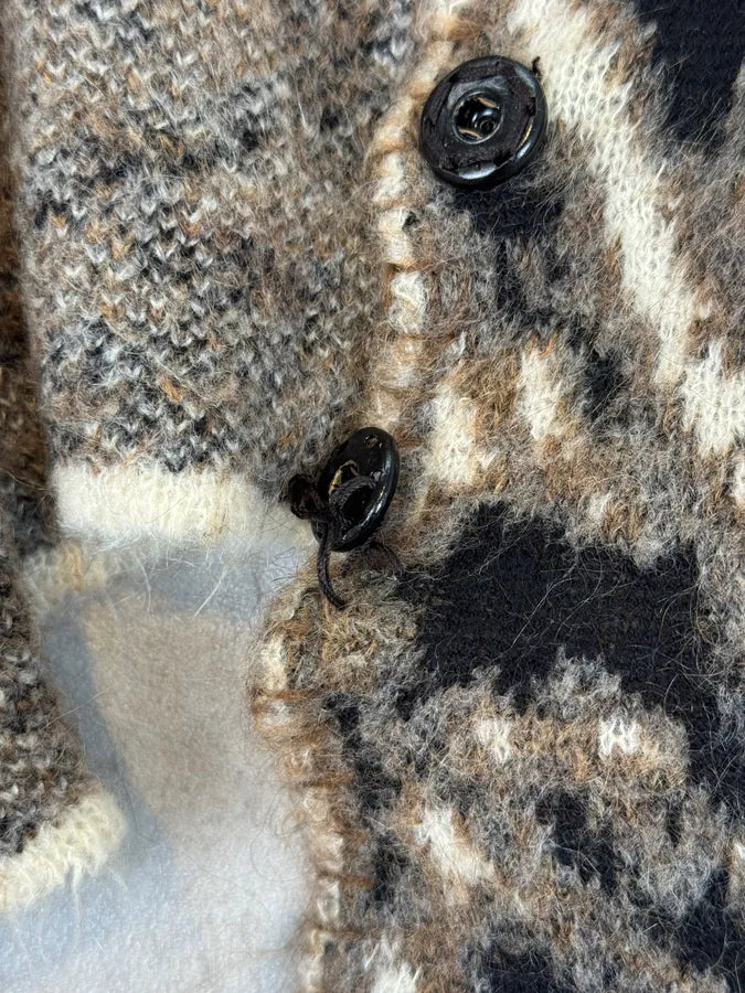 2000s Cavalli Class Leopard Wool Cardigan Jacket MrmSQNv 5