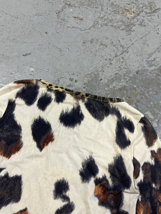 2000s Cavalli Cow Print Top Longsleeves (L) zNhOWSx 8
