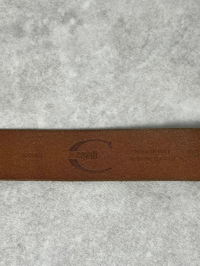 2000s Cavalli Cracked Yellow Leather Belt rwIIqhj 8