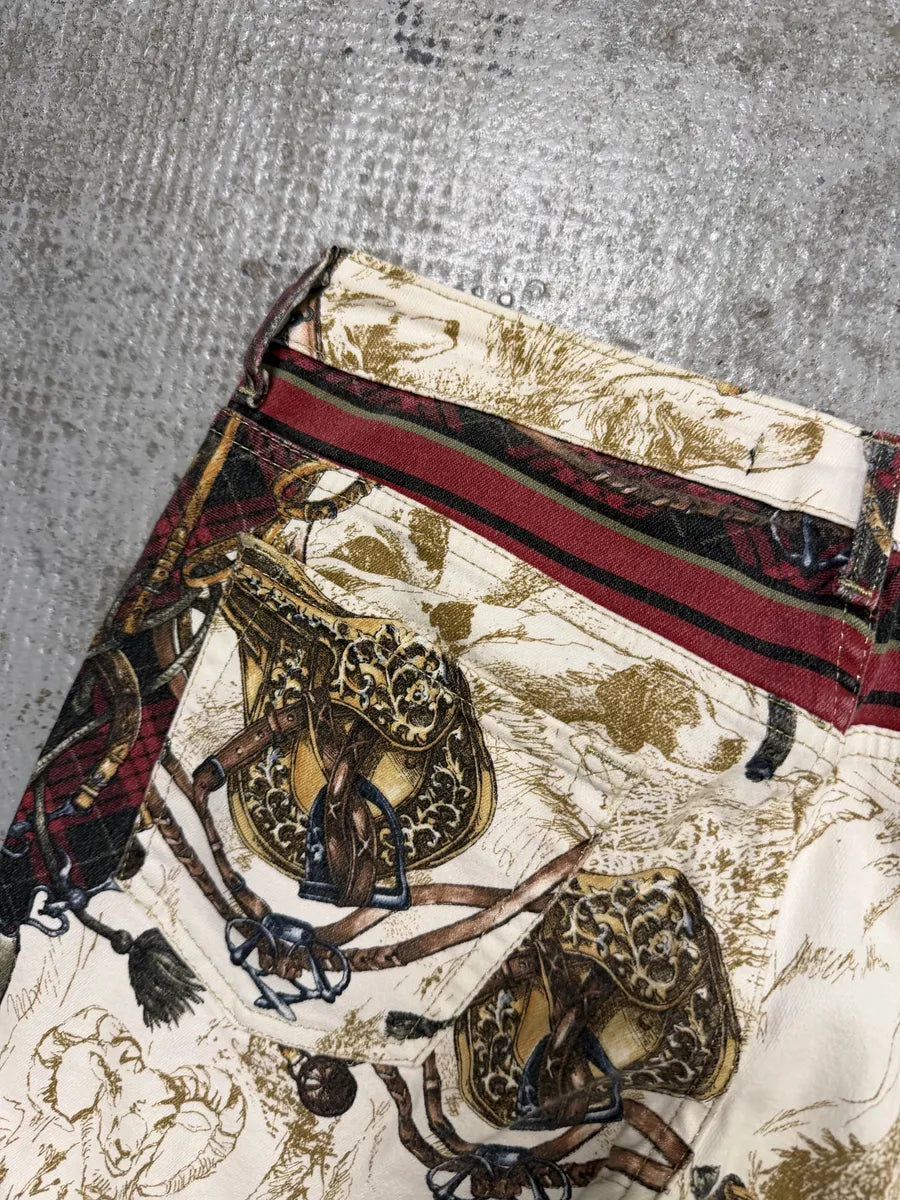 2000s Cavalli Cream Cotton Equestrian Harness Pants TIDrDOf 10