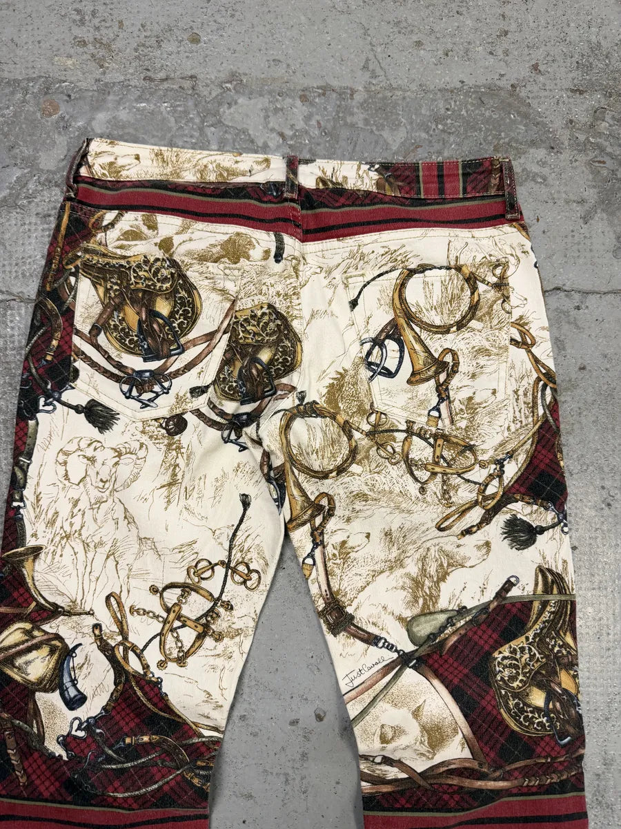 2000s Cavalli Cream Cotton Equestrian Harness Pants TIDrDOf 12
