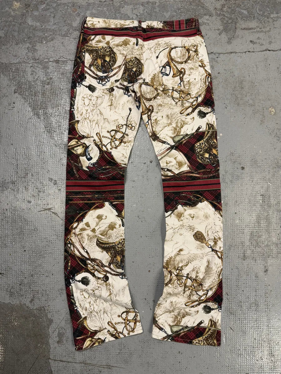 2000s Cavalli Cream Cotton Equestrian Harness Pants TIDrDOf 4
