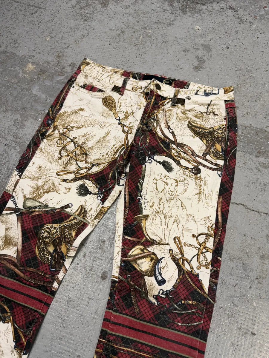 2000s Cavalli Cream Cotton Equestrian Harness Pants TIDrDOf 5