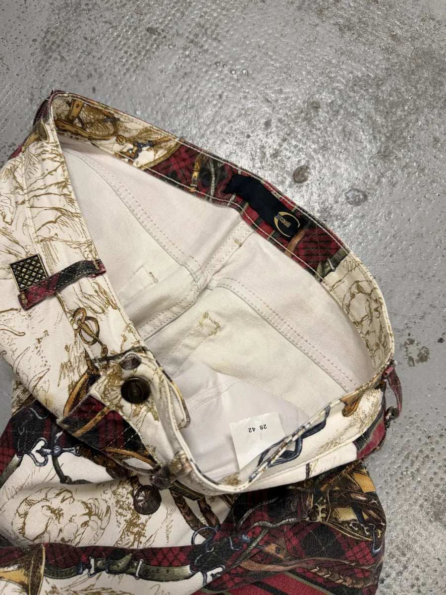 2000s Cavalli Cream Cotton Equestrian Harness Pants TIDrDOf 8
