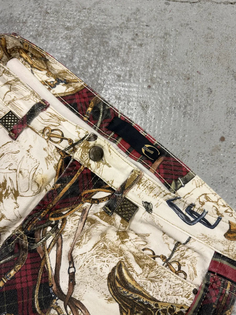 2000s Cavalli Cream Cotton Equestrian Harness Pants TIDrDOf 9