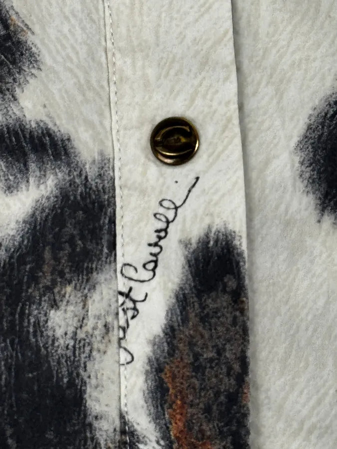 SS2004 Cavalli White & Brown Cow Print Shirt uWvAuyE 10