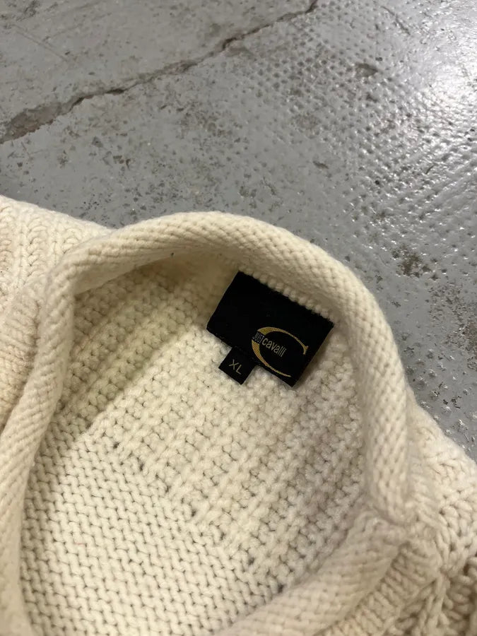 2000s Cavalli Cream Faded Wool Sweater LUiCoBQ 7
