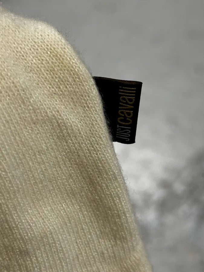 2000s Cavalli Cream White Abstract Turtleneck Sweater pndeMhi 11