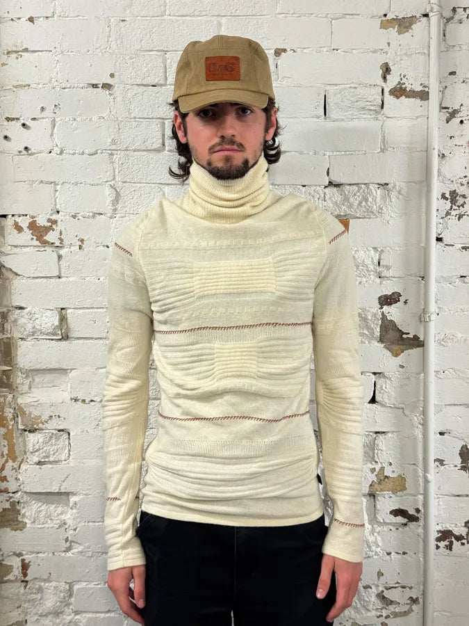 2000s Cavalli Cream White Abstract Turtleneck Sweater pndeMhi 1