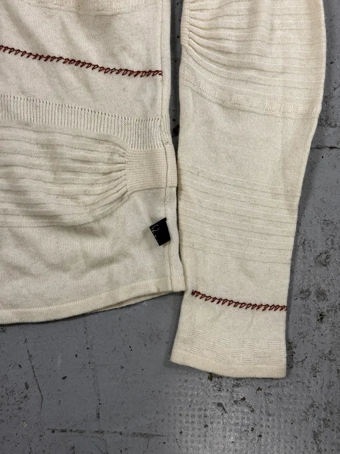 2000s Cavalli Cream White Abstract Turtleneck Sweater pndeMhi 6