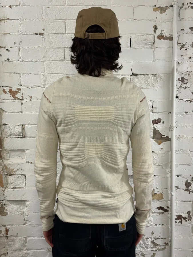 2000s Cavalli Cream White Abstract Turtleneck Sweater pndeMhi 2