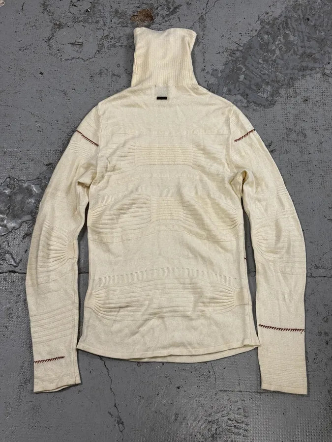 2000s Cavalli Cream White Abstract Turtleneck Sweater pndeMhi 3