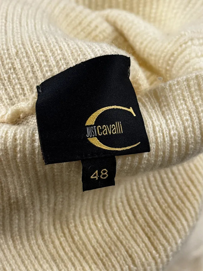 2000s Cavalli Cream White Abstract Turtleneck Sweater pndeMhi 10