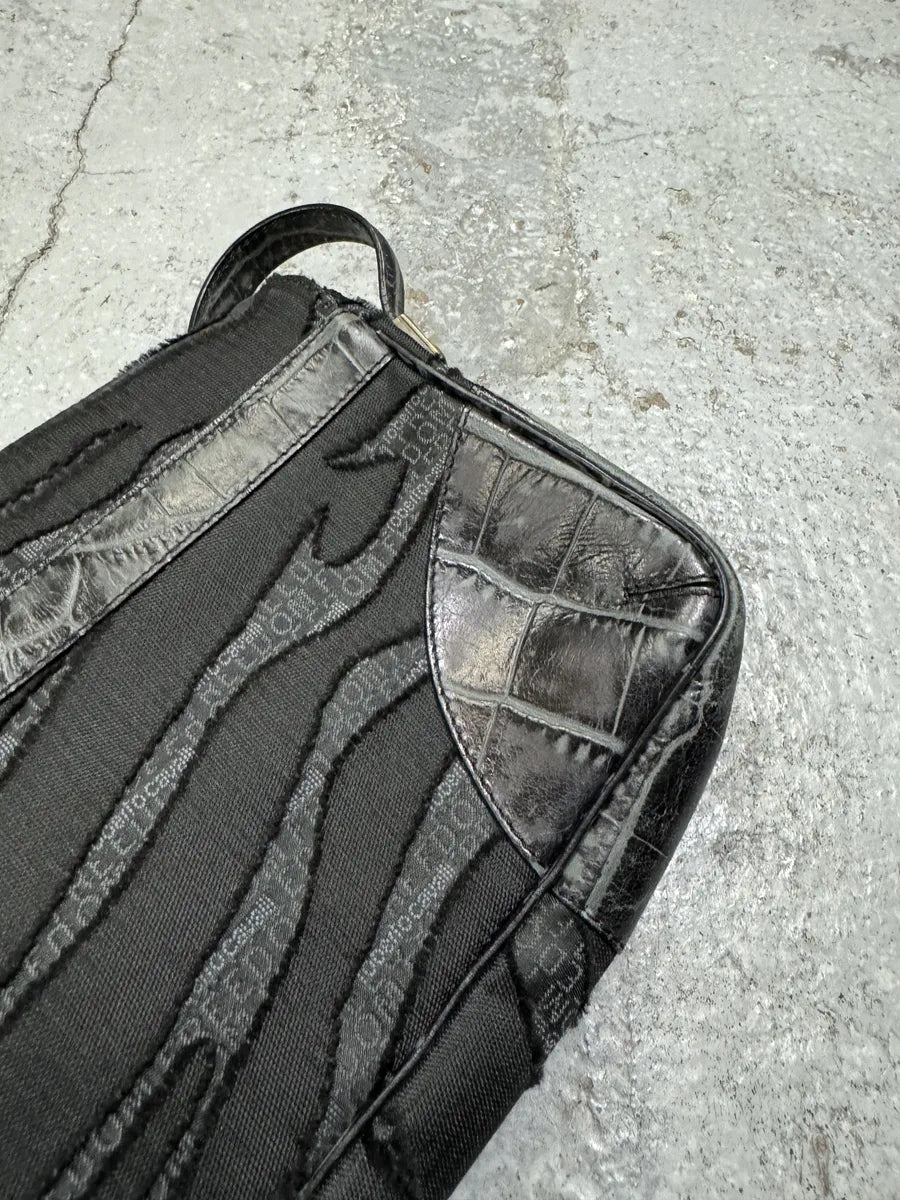 2000s Cavalli Crocodile Buckle Black Exotic Handle Bag mLbrrzn 4