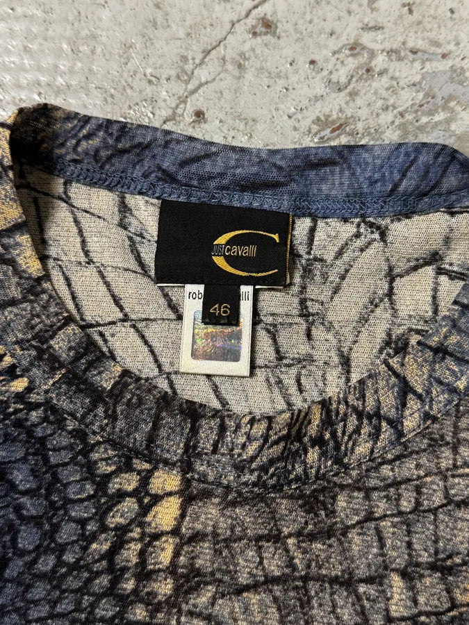 2000s Cavalli Crocodile Hallucination Blue Longsleeves LmXepPa 5