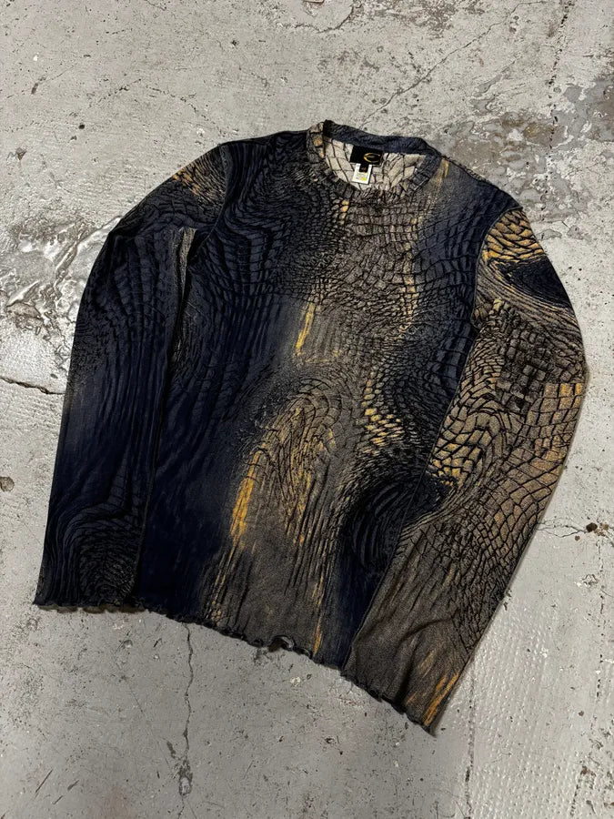 2000s Cavalli Crocodile Hallucination Blue Longsleeves LmXepPa 3