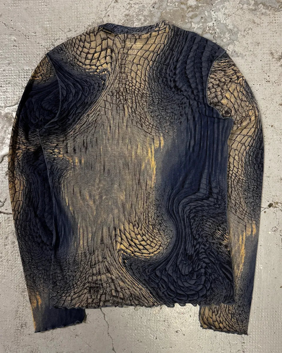 2000s Cavalli Crocodile Hallucination Blue Longsleeves LmXepPa 4