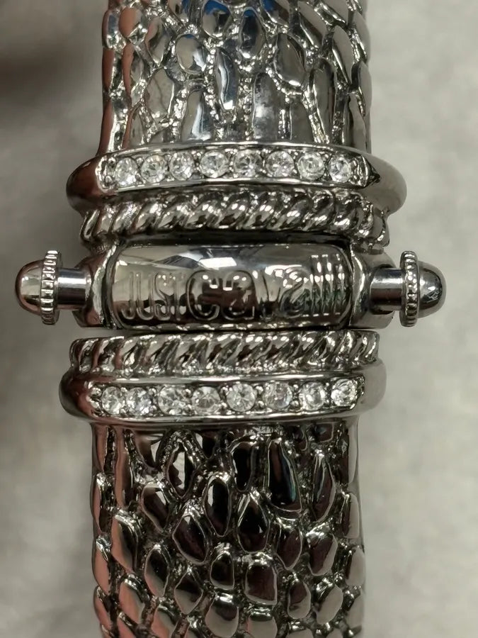 2000s Cavalli Crocodile Textured Bangle Bracelet HVgRXOi 5