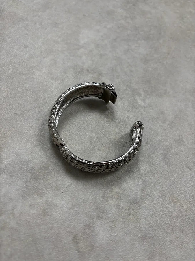2000s Cavalli Crocodile Textured Bangle Bracelet HVgRXOi 4