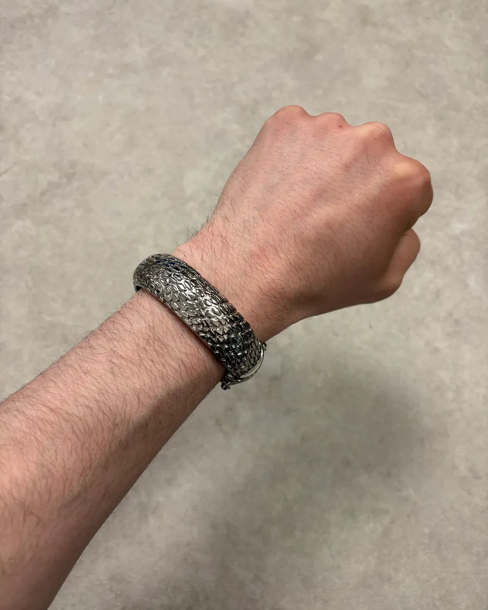 2000s Cavalli Crocodile Textured Bangle Bracelet HVgRXOi 0