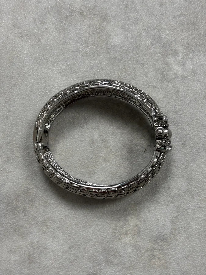2000s Cavalli Crocodile Textured Bangle Bracelet HVgRXOi 3