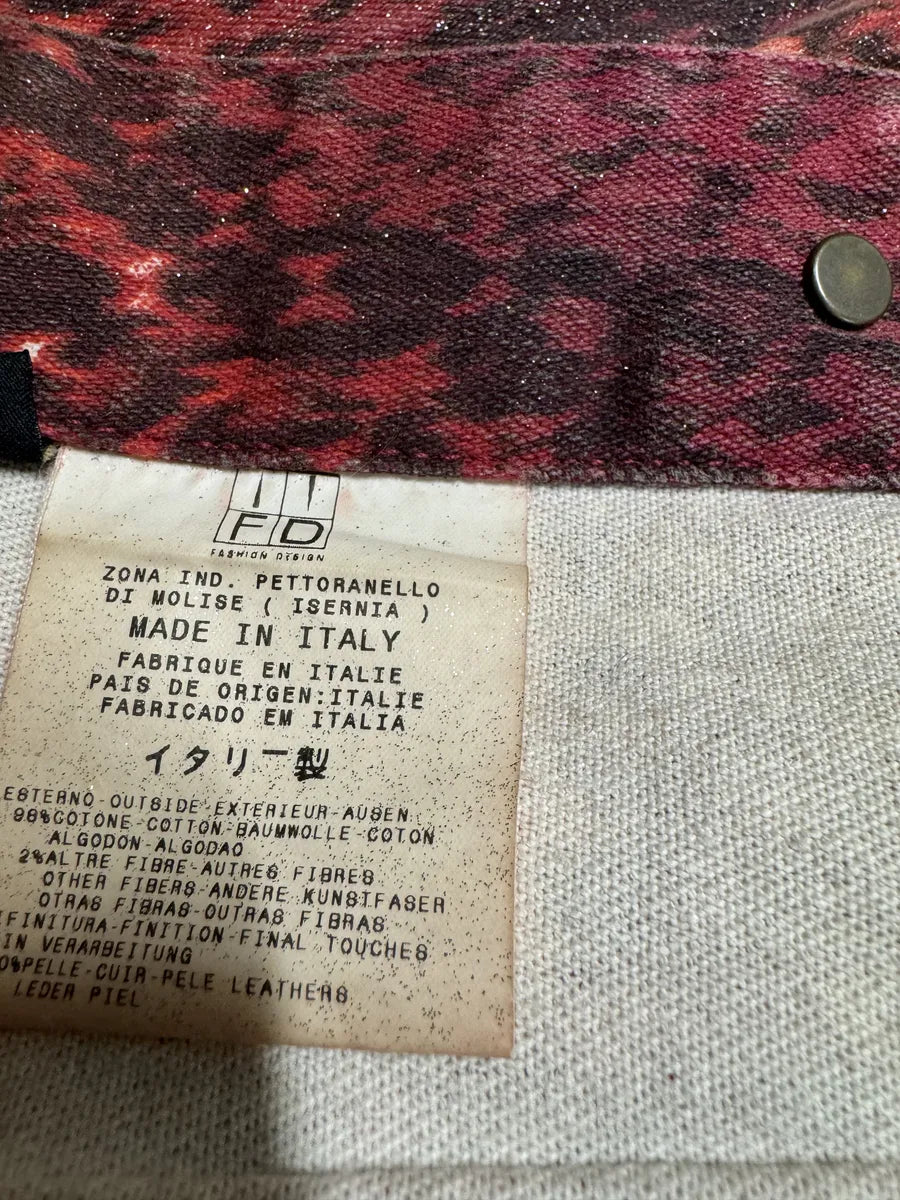 2000s Cavalli Cropped Red Snakeskin Effect Jacket XFPqJZQ 4