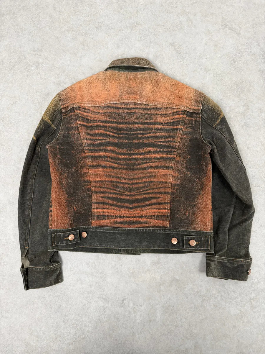 2000s Cavalli Cropped Sunset Overprint Trucker Jacket uxayHoo 1