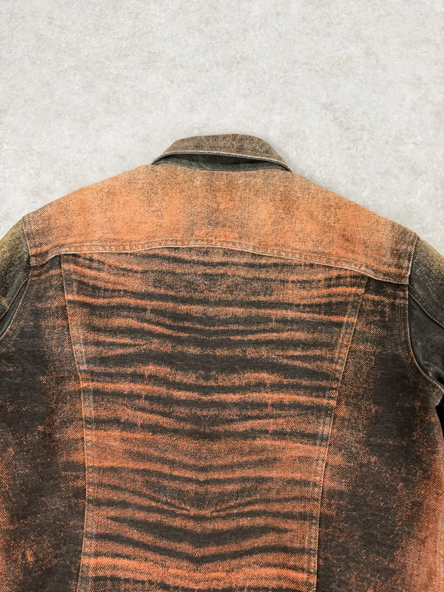 2000s Cavalli Cropped Sunset Overprint Trucker Jacket uxayHoo 6