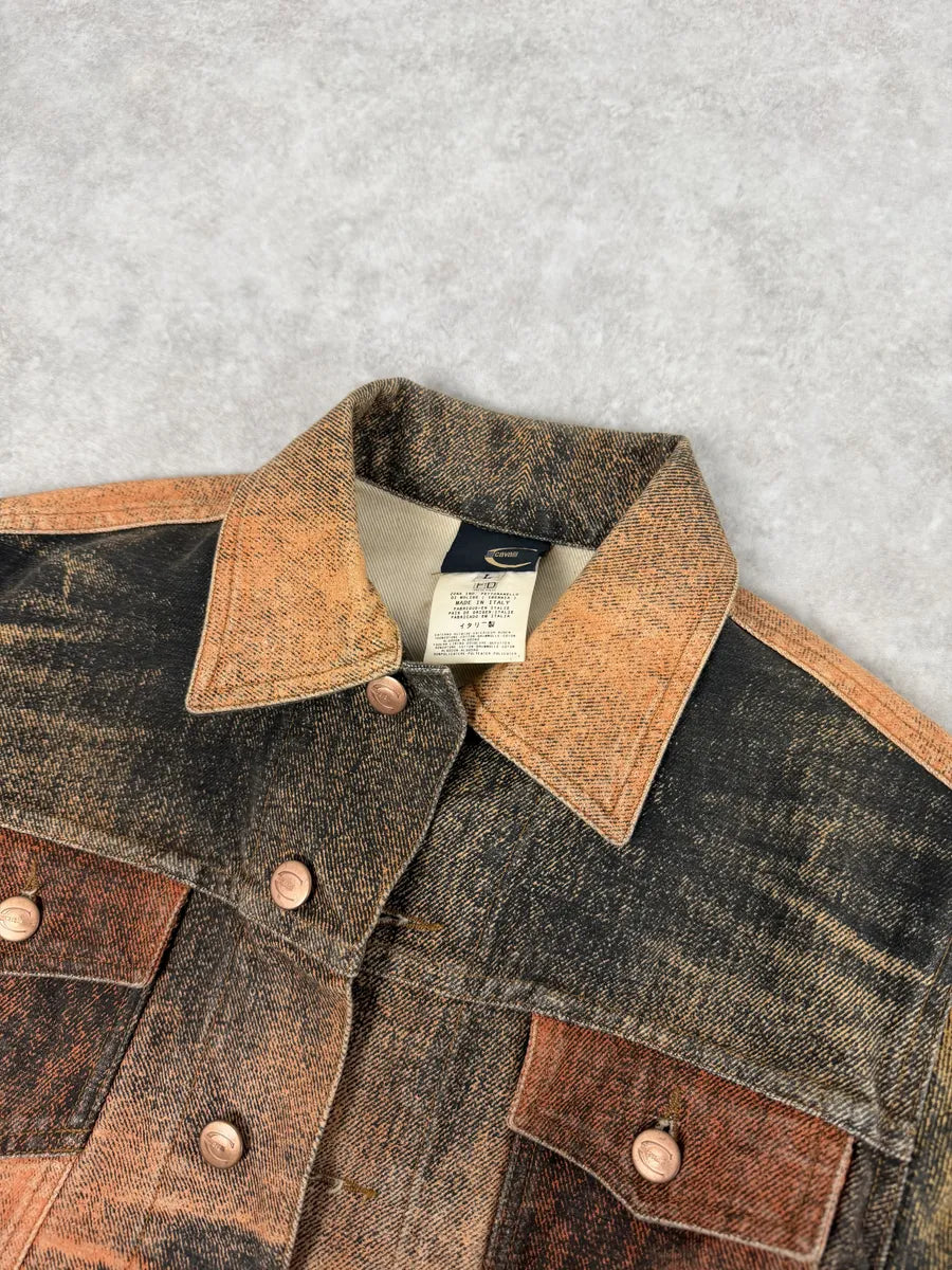 2000s Cavalli Cropped Sunset Overprint Trucker Jacket uxayHoo 7