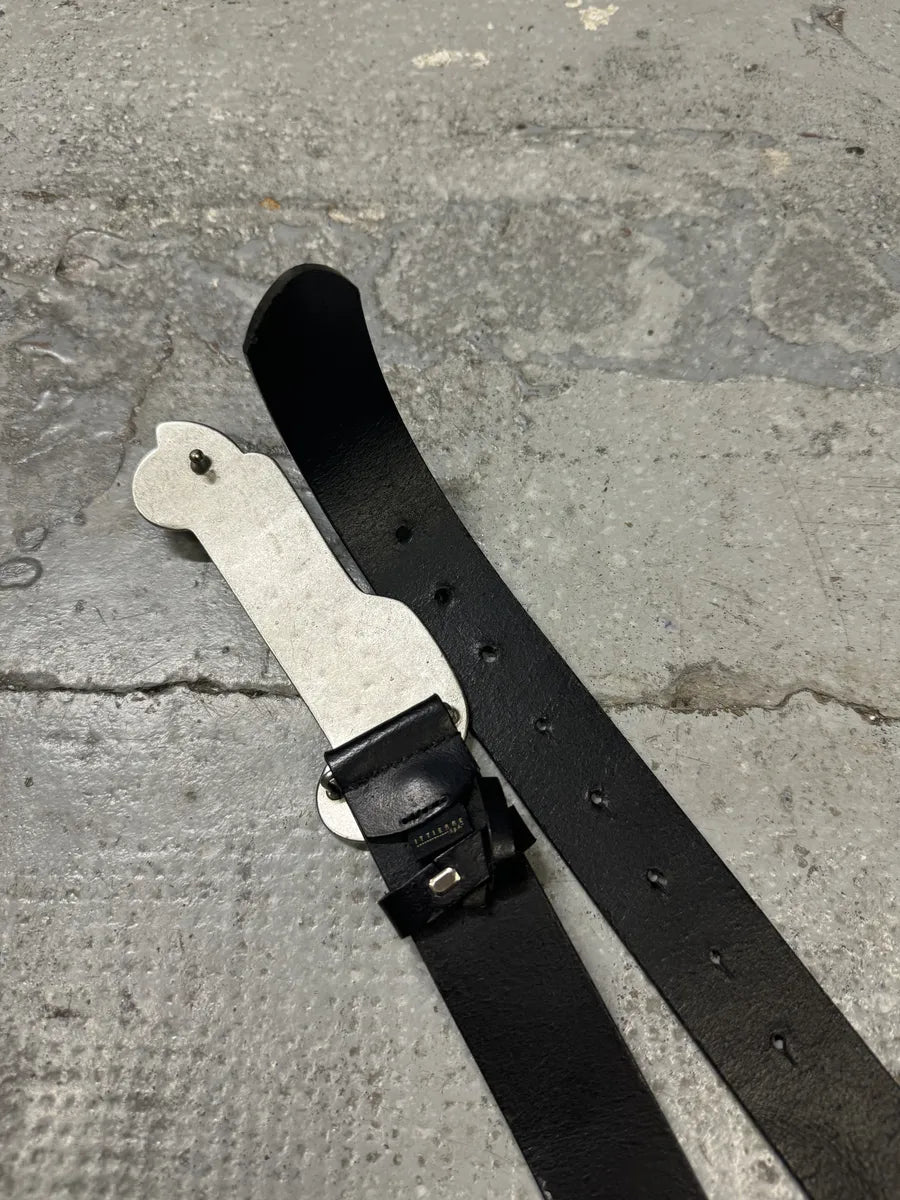 2000s Cavalli Crystal Effect Car Buckle Leather Belt (OS) rPpQGPf 6