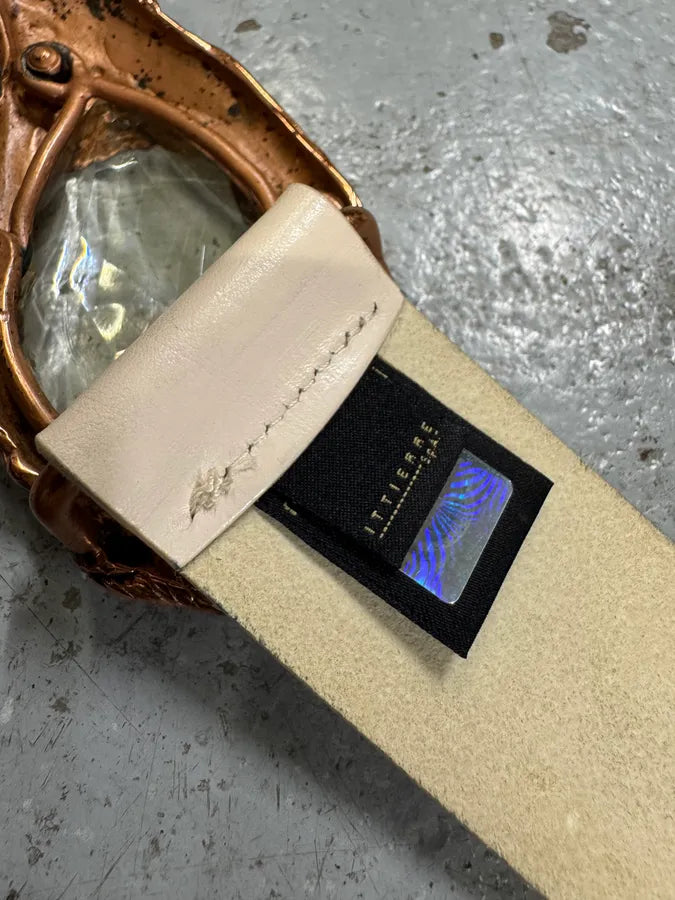 2000s Cavalli Crystal Metal Buckle White Leather Belt iInmoly 7