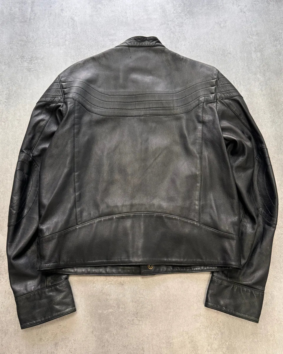 2000s Cavalli Dark Biker Leather Jacket uYqkhYH 1
