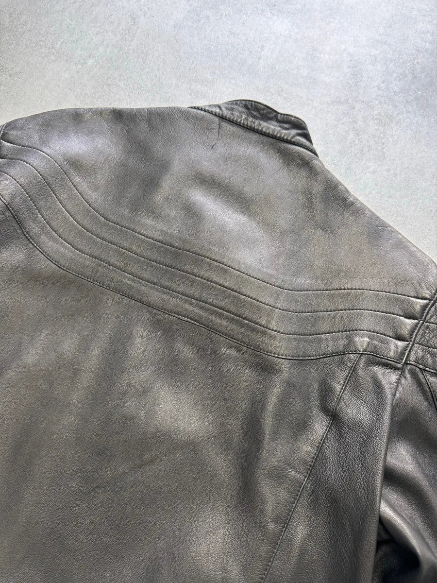 2000s Cavalli Dark Biker Leather Jacket uYqkhYH 3