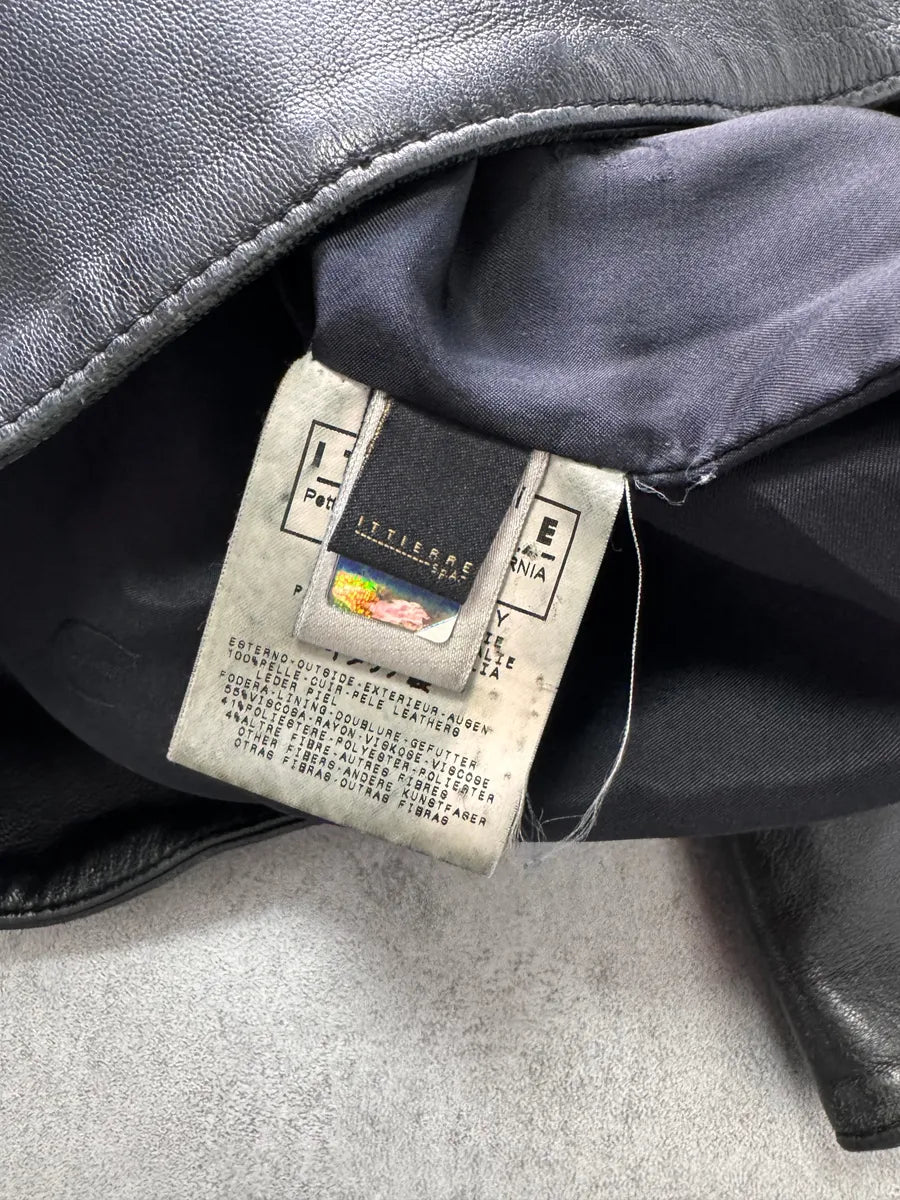 2000s Cavalli Dark Biker Leather Jacket uYqkhYH 5