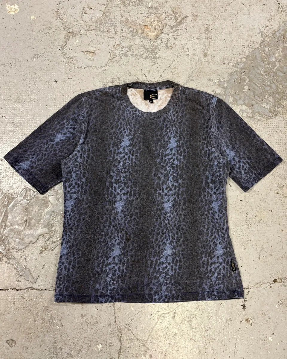 2000s Cavalli Dark Obscure Navy Leopard Tee-Shirt (S) BUGNwdx 0