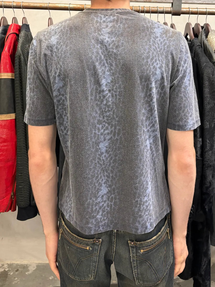 2000s Cavalli Dark Obscure Navy Leopard Tee-Shirt (S) BUGNwdx 2