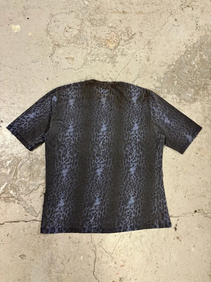 2000s Cavalli Dark Obscure Navy Leopard Tee-Shirt (S) BUGNwdx 5