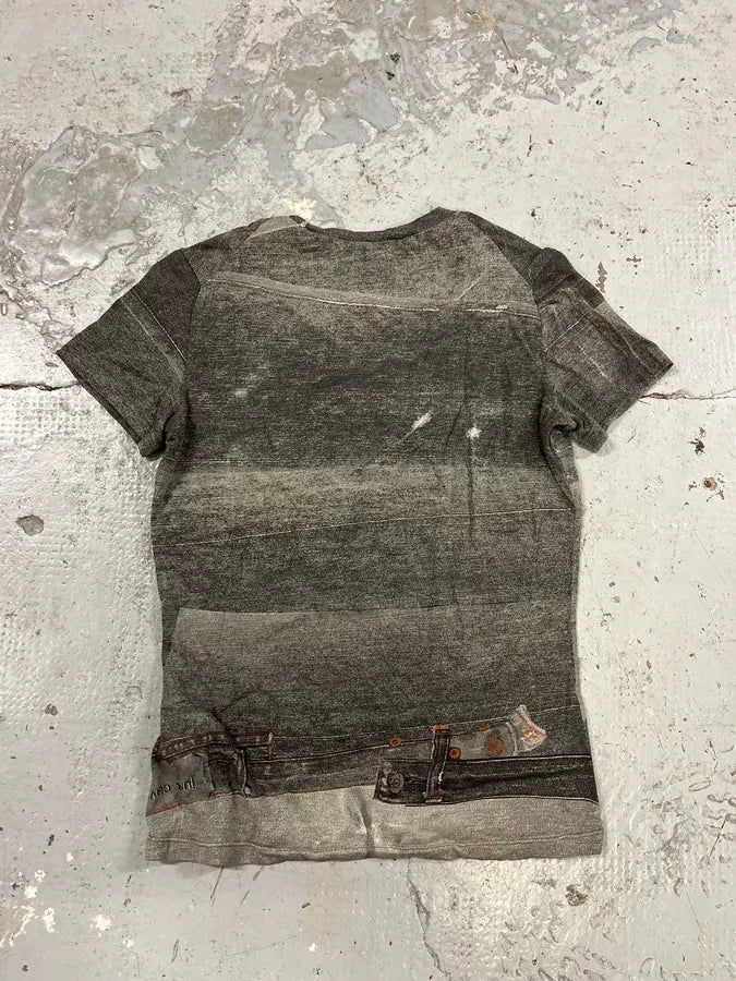 2000s Cavalli Denim Trompe L’Oeil T-Shirt liHIFAg 3